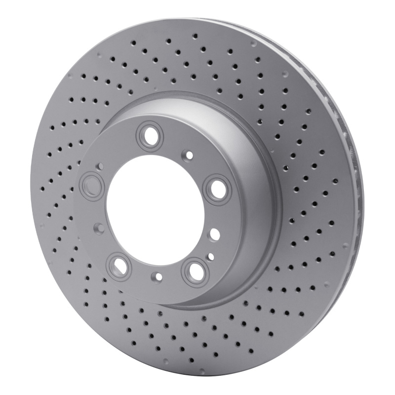 Porsche 911 Brake Rotor (1) - Right Rear - R1 Concepts - GeoSPEC Coated Rotor - Drilled - `99-`23
